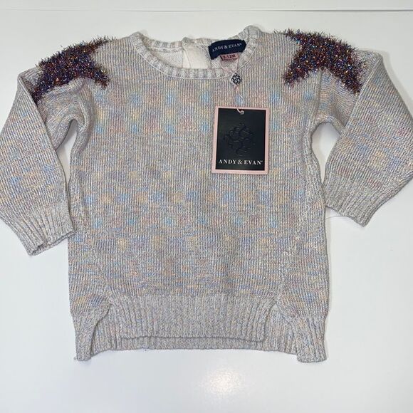 New Andy & Evan Girls Long Sleeve Sweater W/ Star - Picture 3 of 12